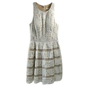 Aidan by Aidan Mattox White Sleeveless Lace Dress Size 4